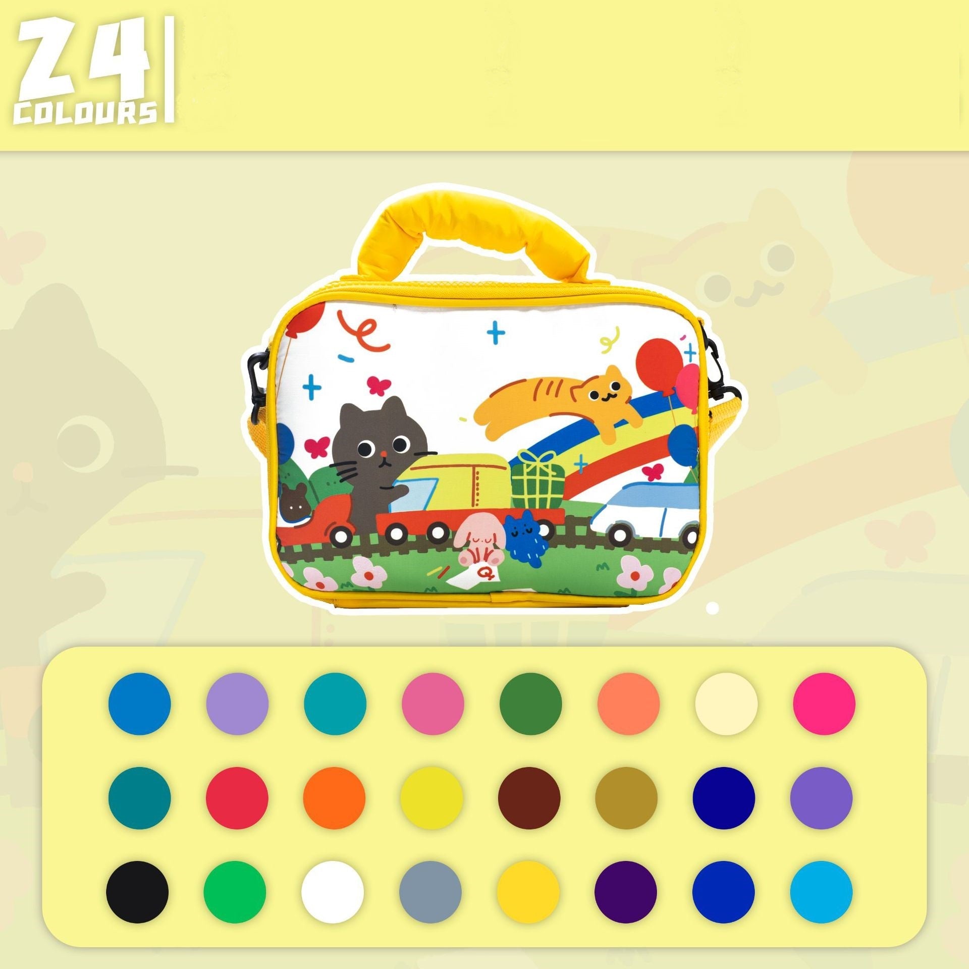 Kids Acrylic Paint Pens Paint Markers Set with 60-Slot Case 24 Color