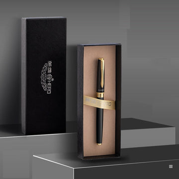 HERO 1511A Fountain Pen Set - Iridium Nib Rotary Ink Converter Black