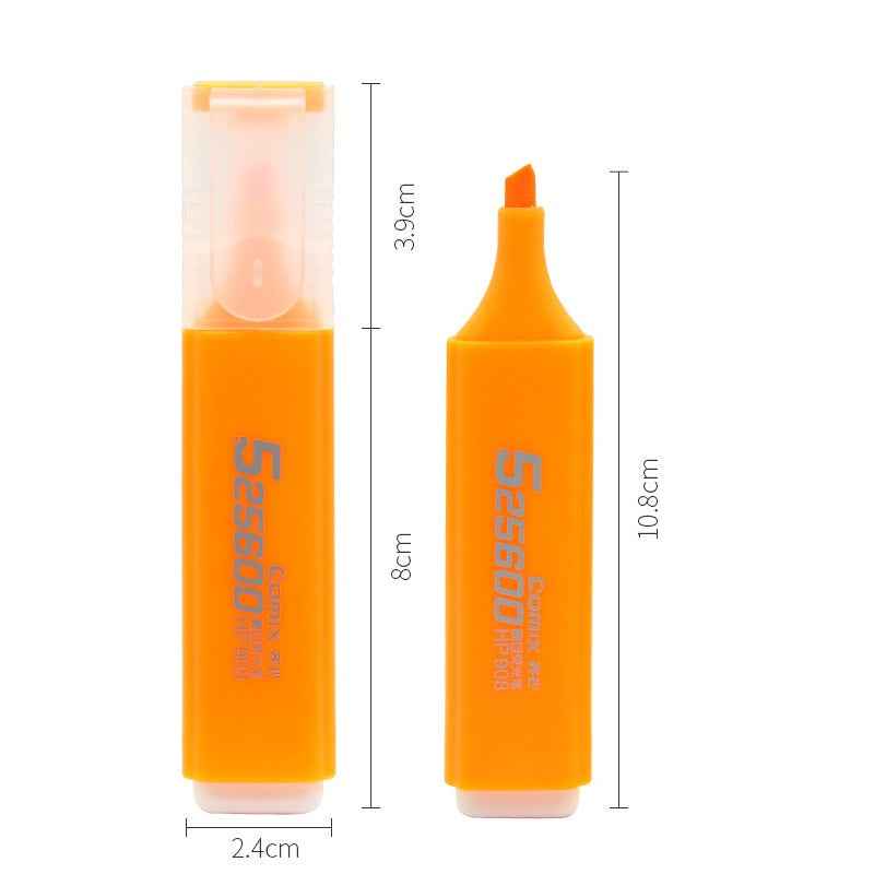 Comix HP908 10PCS Highlighters,1-5mm Chisel Tip,6 Colors Orange