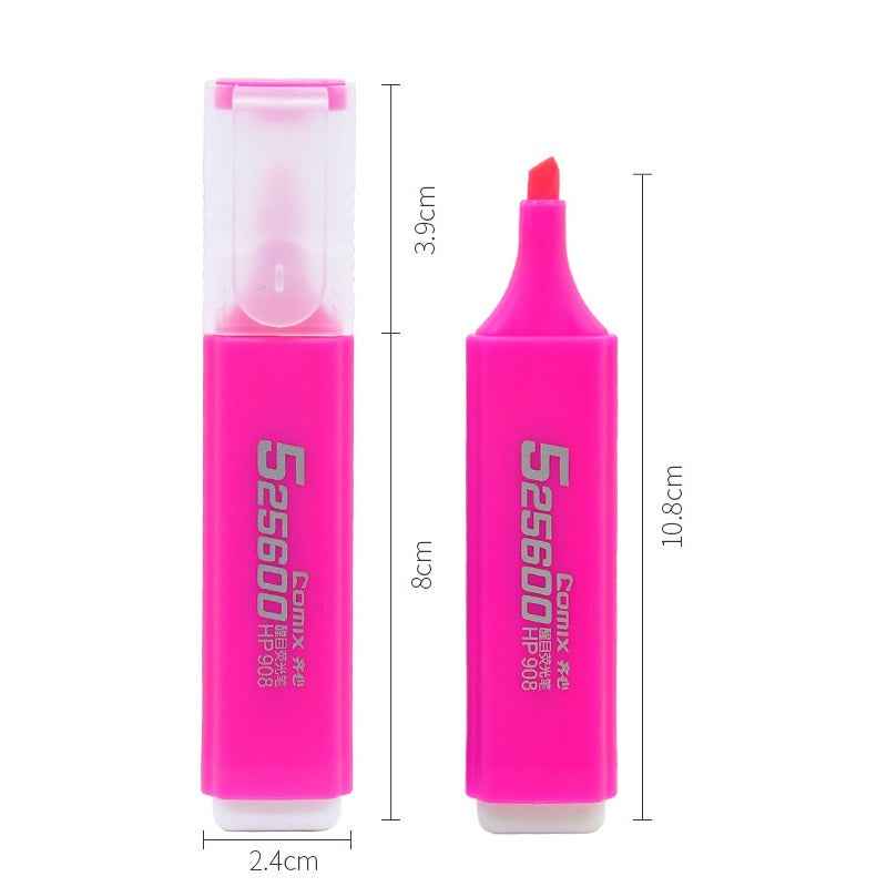 Comix HP908 10PCS Highlighters,1-5mm Chisel Tip,6 Colors Red