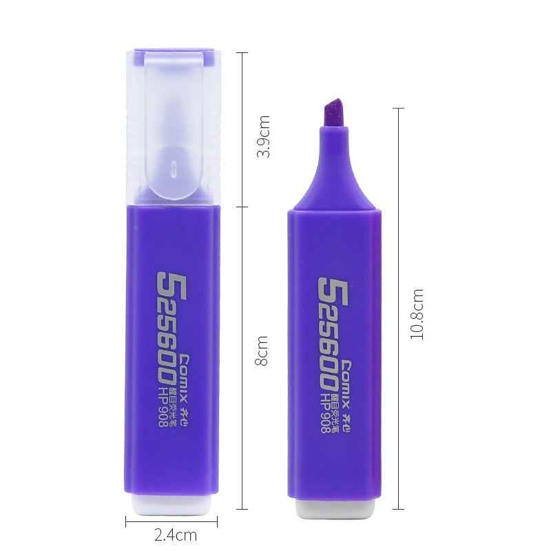Comix HP908 10PCS Highlighters,1-5mm Chisel Tip,6 Colors Purple