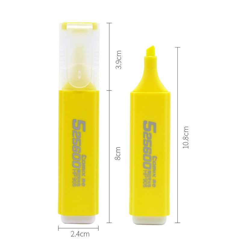 Comix HP908 10PCS Highlighters,1-5mm Chisel Tip,6 Colors Yellow