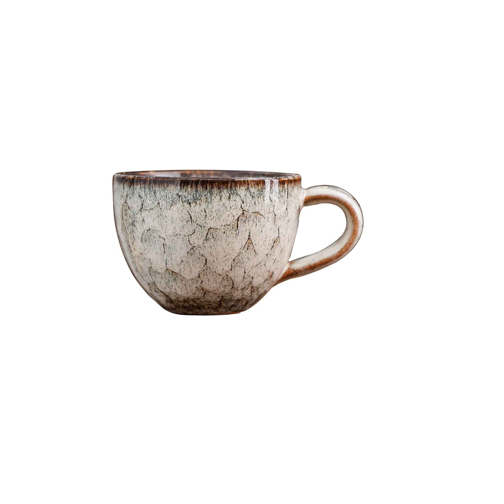 Ceramic Coffee Mug,9oz Mini Coffee Cup Handmade Vintage Espresso Cup White