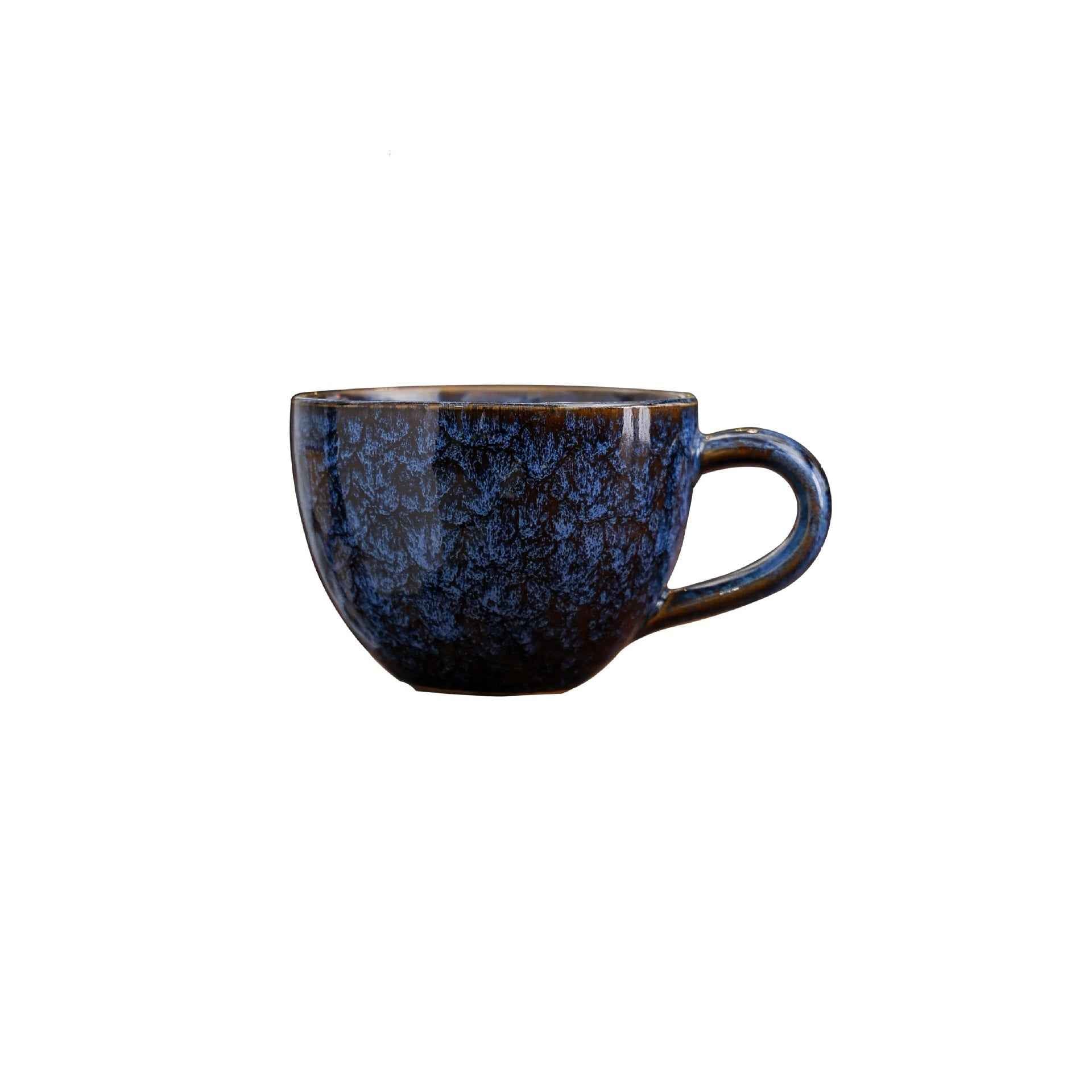 Ceramic Coffee Mug,9oz Mini Coffee Cup Handmade Vintage Espresso Cup Blue