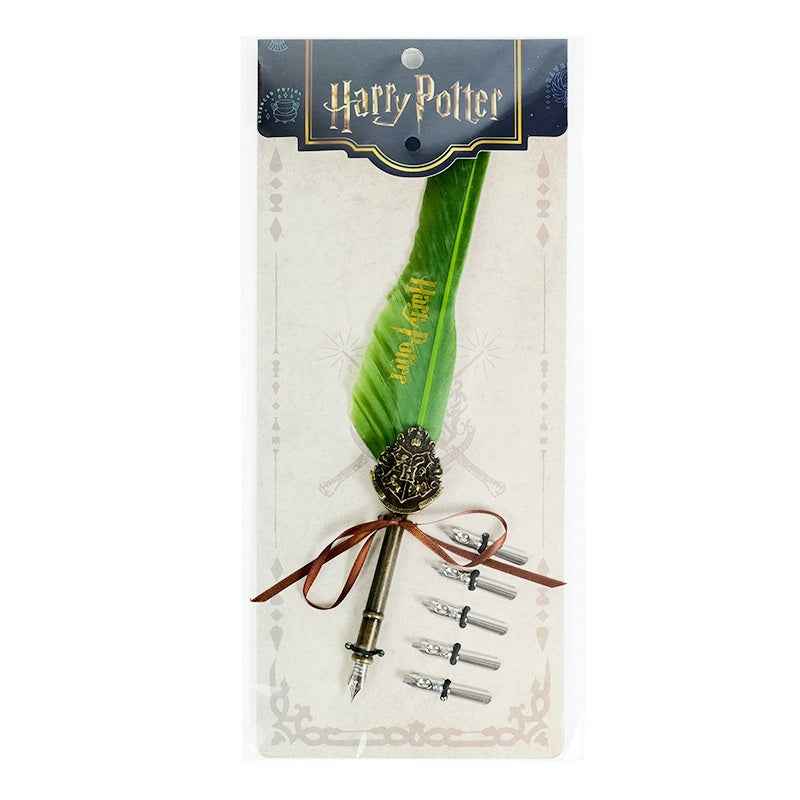 Harry Potter Feather Metal Dip Pen Set Green