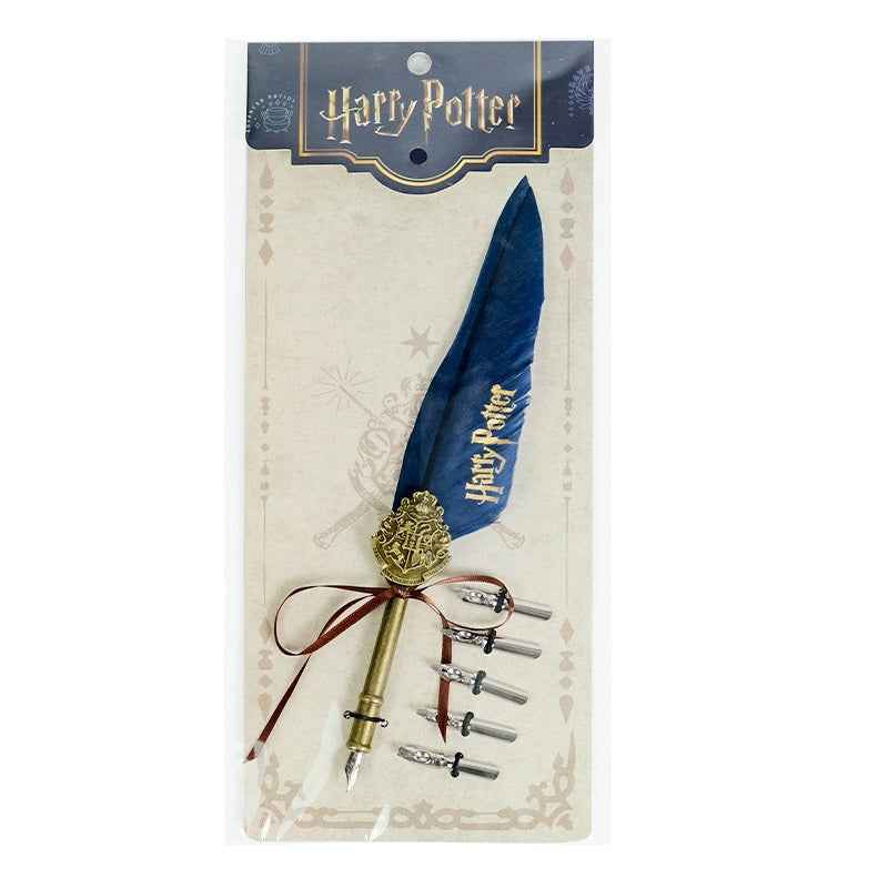 Harry Potter Feather Metal Dip Pen Set Blue