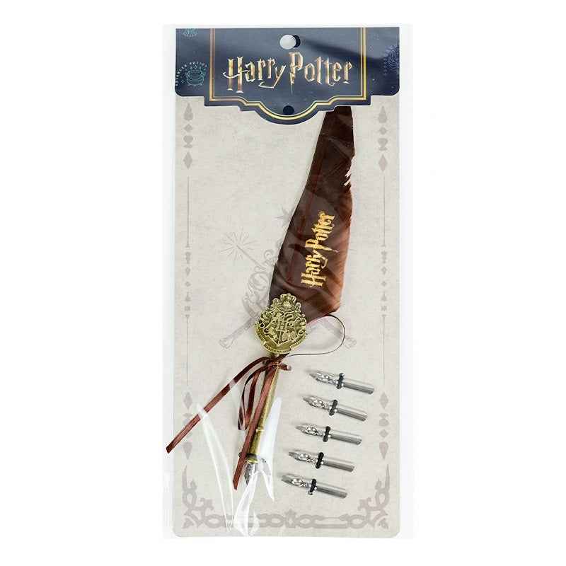 Harry Potter Feather Metal Dip Pen Set Brown