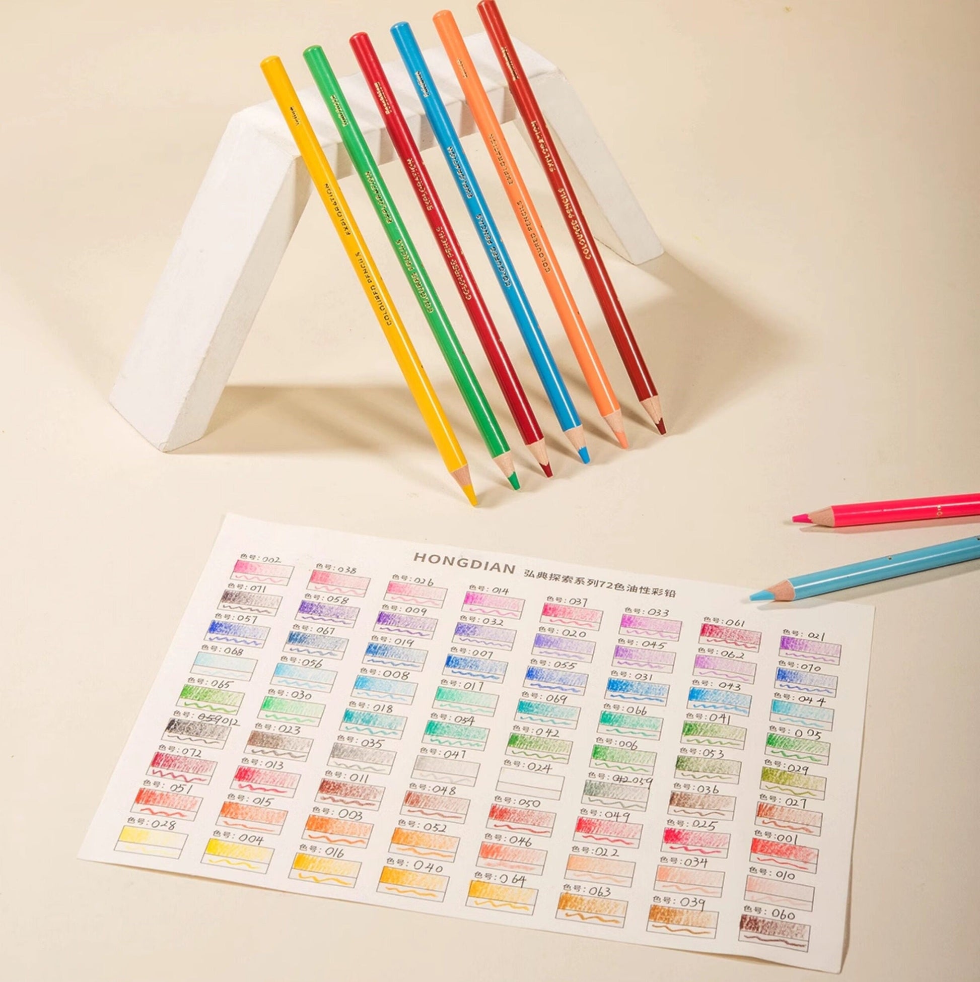 Hongdian 72 Oil-Based Colored Pencils Set