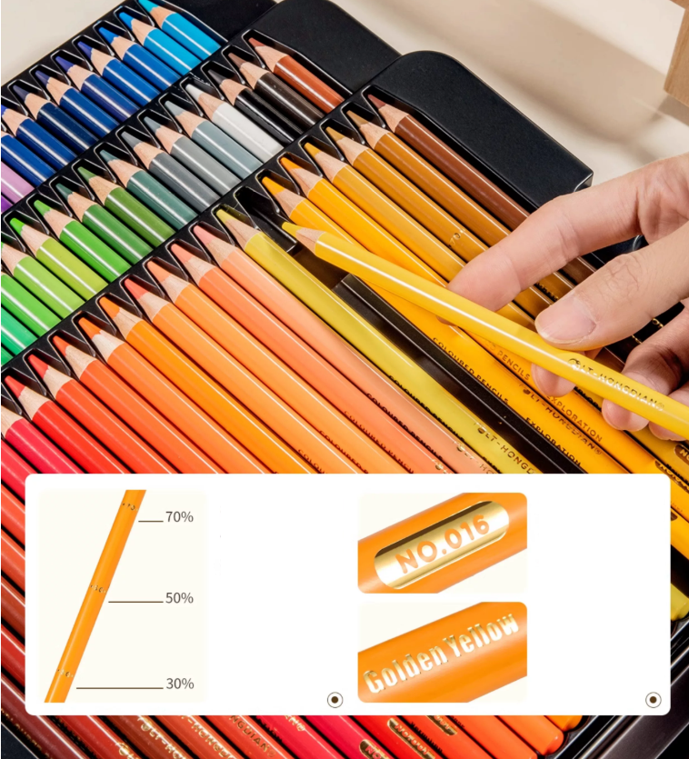 Hongdian 72 Oil-Based Colored Pencils Set