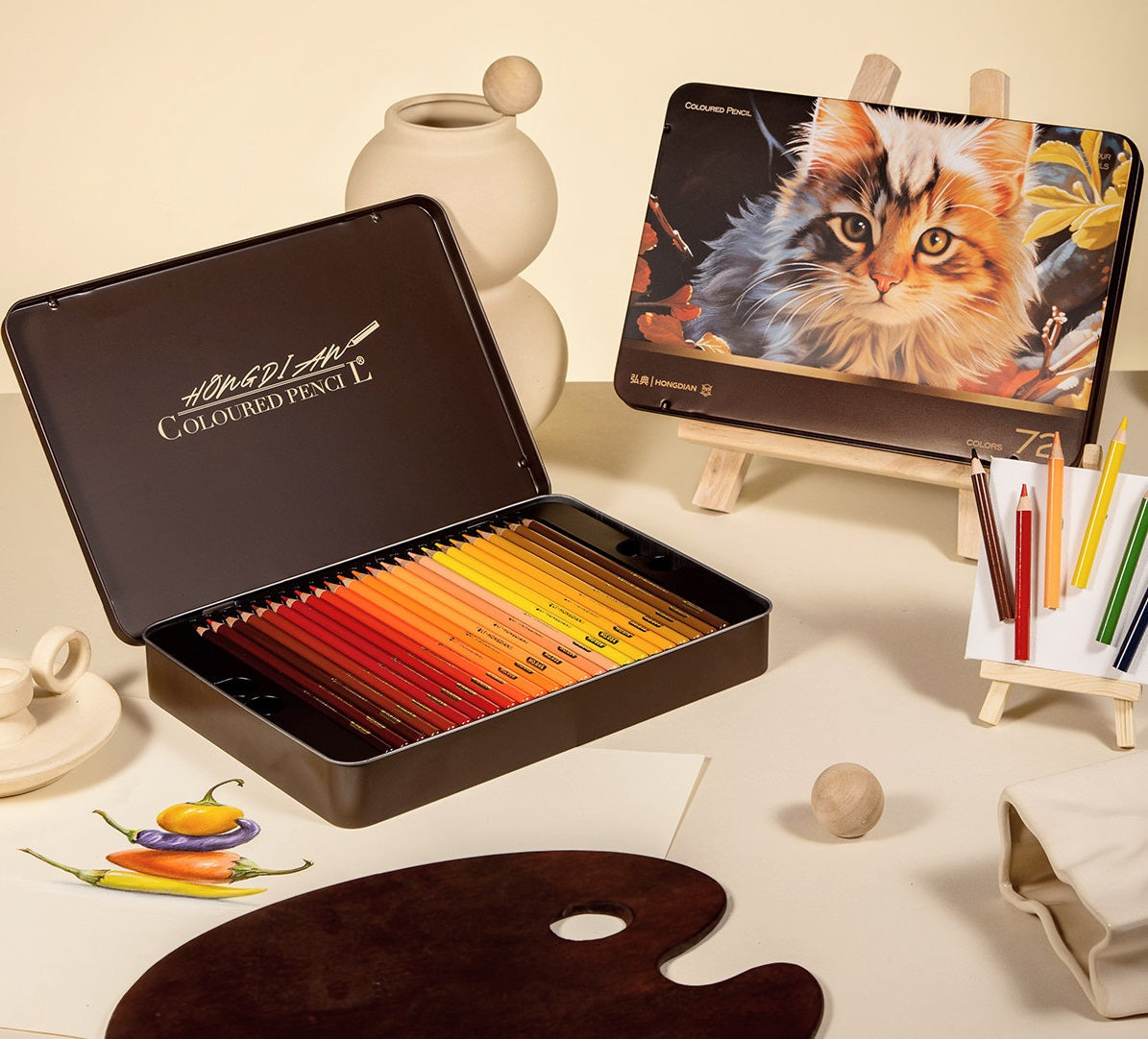 Hongdian 72 Oil-Based Colored Pencils Set