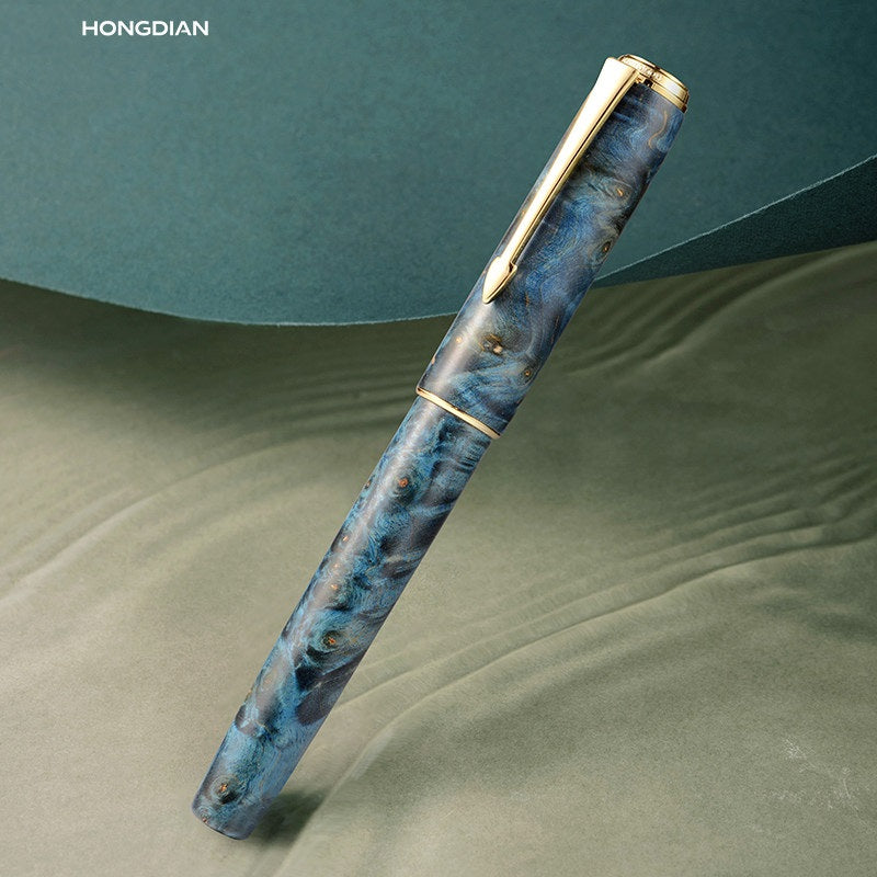 Hongdian A7 Fountain Pen – Stabilized Wood Body Green