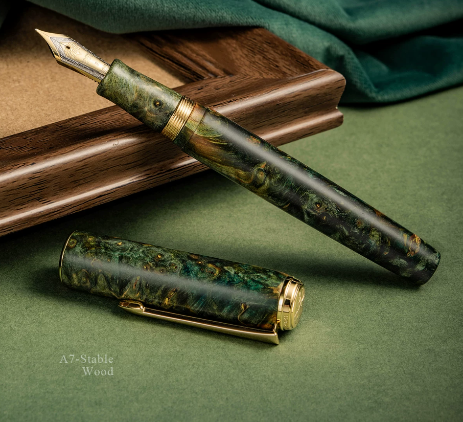 Hongdian A7 Fountain Pen – Stabilized Wood Body