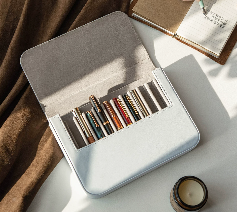 Hongdian PU Leather Fountain Pen Case 12 Slots