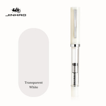 Jinhao 58D Fountain Pen – Translucent Resin Body Transparent White