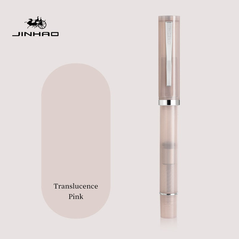 Jinhao 58D Fountain Pen – Translucent Resin Body Translucence Pink