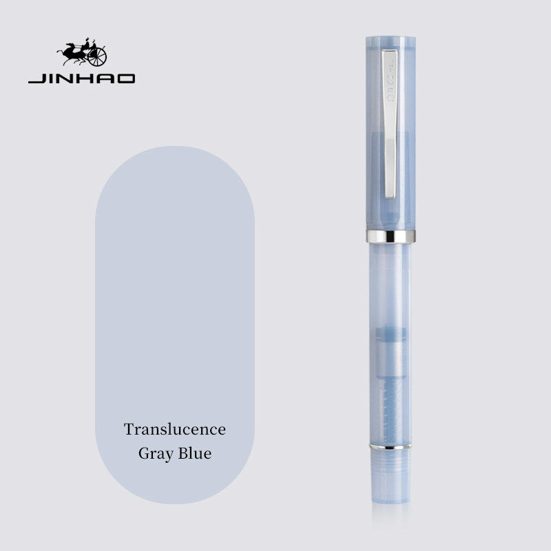 Jinhao 58D Fountain Pen – Translucent Resin Body Translucence Grey Blue