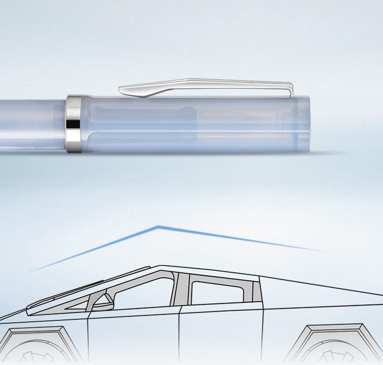 Jinhao 58D Fountain Pen – Translucent Resin Body Transparent White