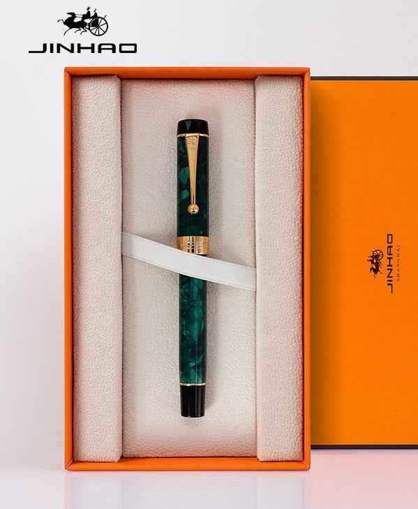 Jinhao Century 100 Fountain Pen – 18K Gold Plated Two-Tone Nib Sea Green