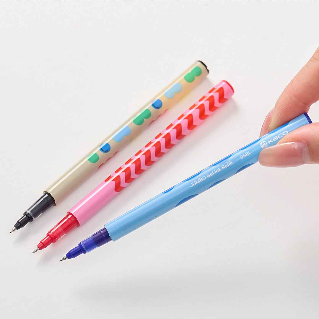 KACO Jumbo Smiley World Gel Pen 0.5mm Black Ink 3 Pack