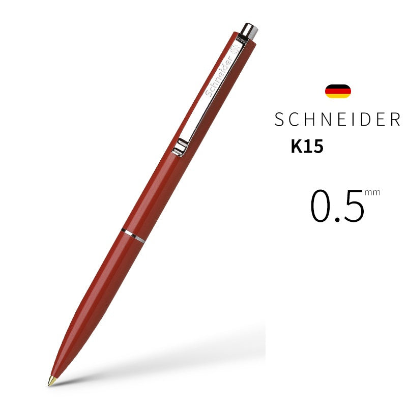 Schneider K15 Ballpoint Pens with Steel Clip 0.5mm Blue Ink 4 Pack Red