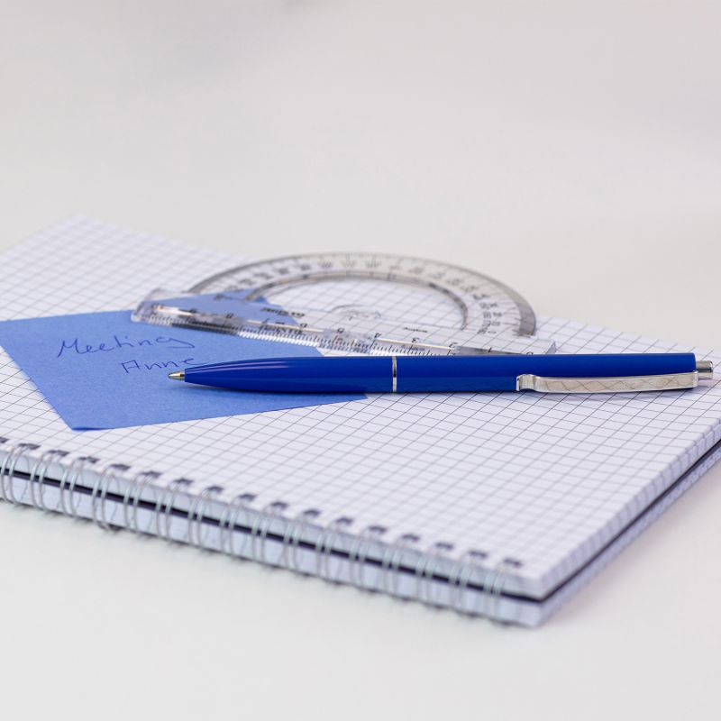 Schneider K15 Ballpoint Pens with Steel Clip 0.5mm Blue Ink 4 Pack