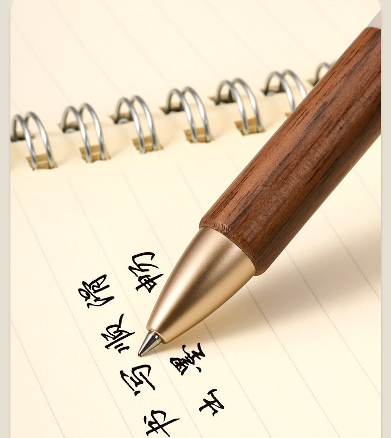 M&G K35 Walnut Wood Retractable Gel Pen 0.5MM 2 Pack