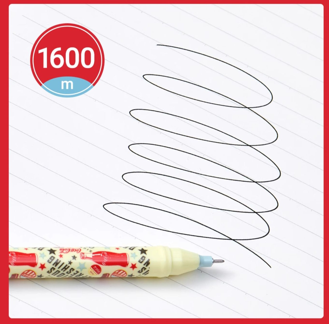 KACO Jumbo Coca Cola Gel Pen,0.5mm,Black Ink,2 Pack