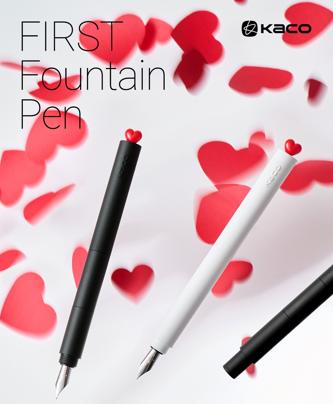 KACO First Heart Fountain Pen with EF Nib and 2 Black Ink Cartridges