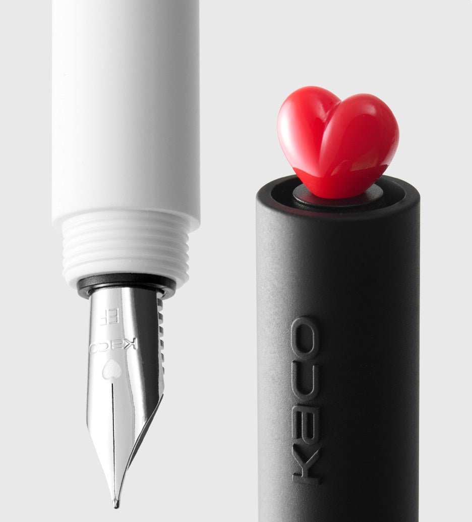 KACO First Heart Fountain Pen with EF Nib and 2 Black Ink Cartridges
