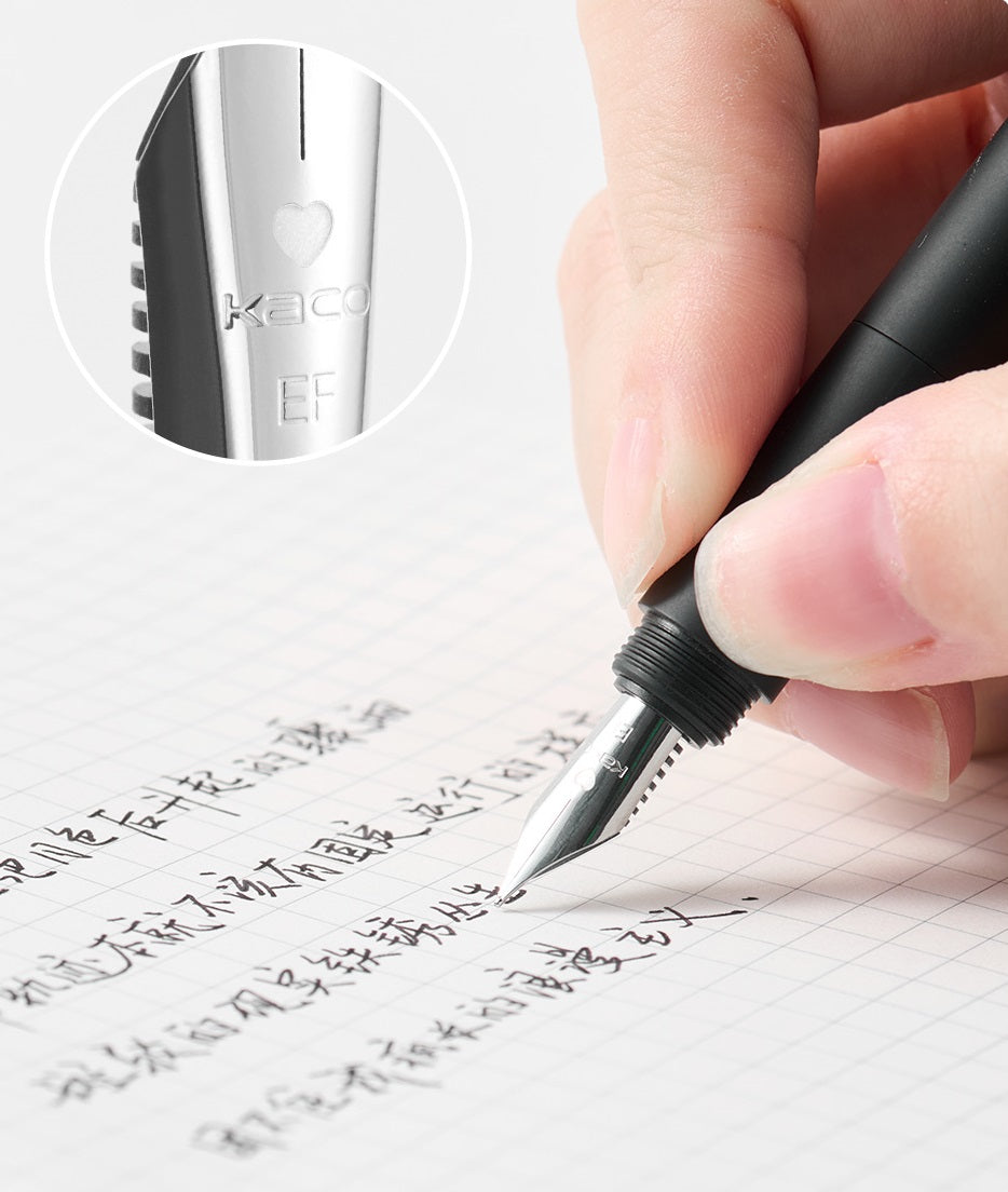 KACO First Heart Fountain Pen with EF Nib and 2 Black Ink Cartridges