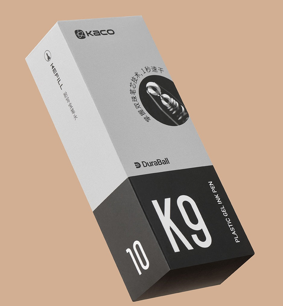 KACO K9 Transparent Gel Pen 0.5mm Black Ink 5/10Pack
