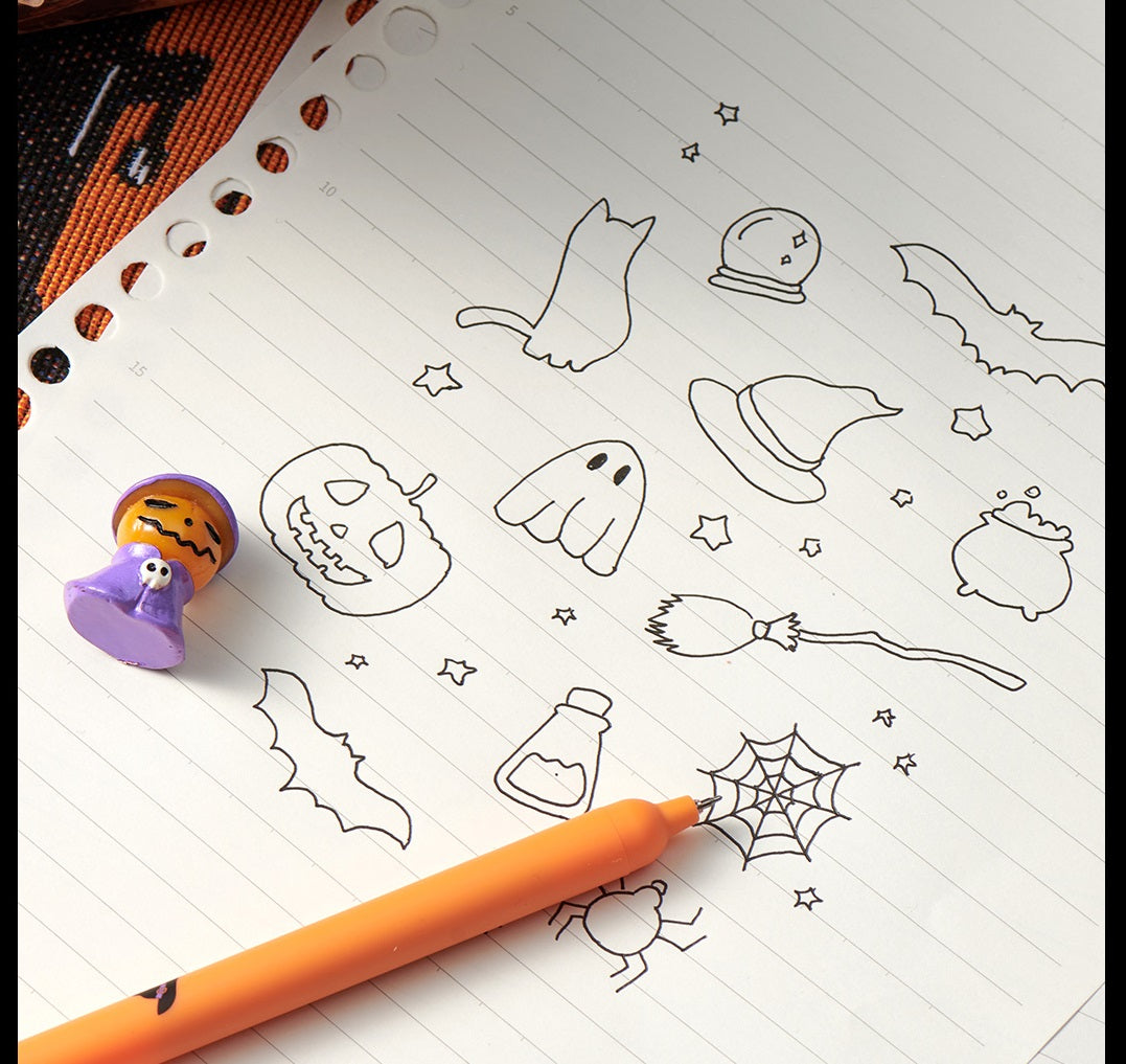 KACO POPUP Halloween Gel Ink Pen,0.5mm,Black Ink,3 Pack