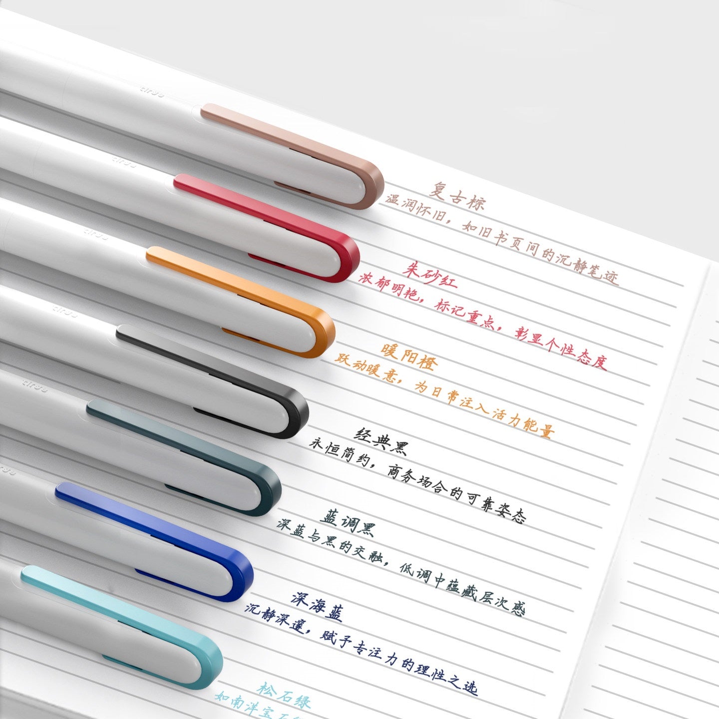 KAYOU Tinte Colored Retractable Gel Pen – 0.5mm,7 Ink Colors