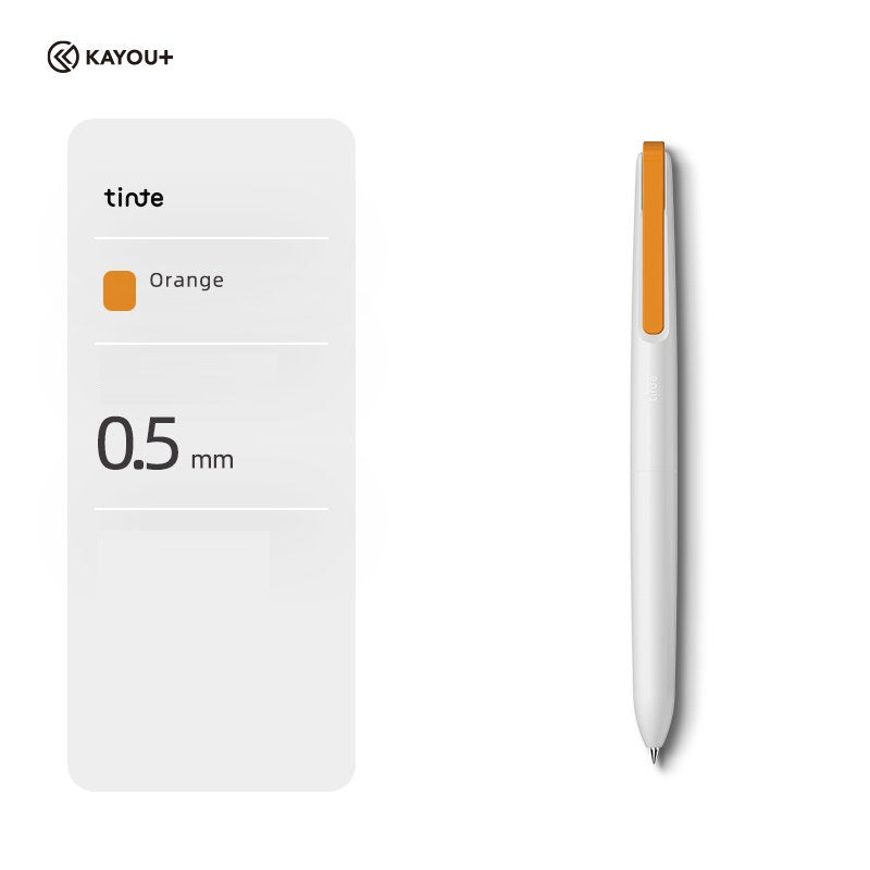 KAYOU Tinte Colored Retractable Gel Pen – 0.5mm,7 Ink Colors Orange
