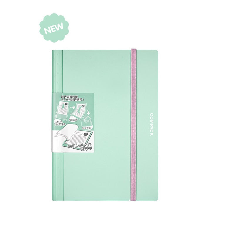 KING JIM 5894H COMPACK File Holder, A4, Bi-Fold, Macaron Green