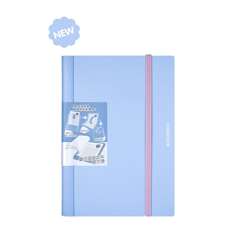 KING JIM 5894H COMPACK File Holder, A4, Bi-Fold, Macaron Blue