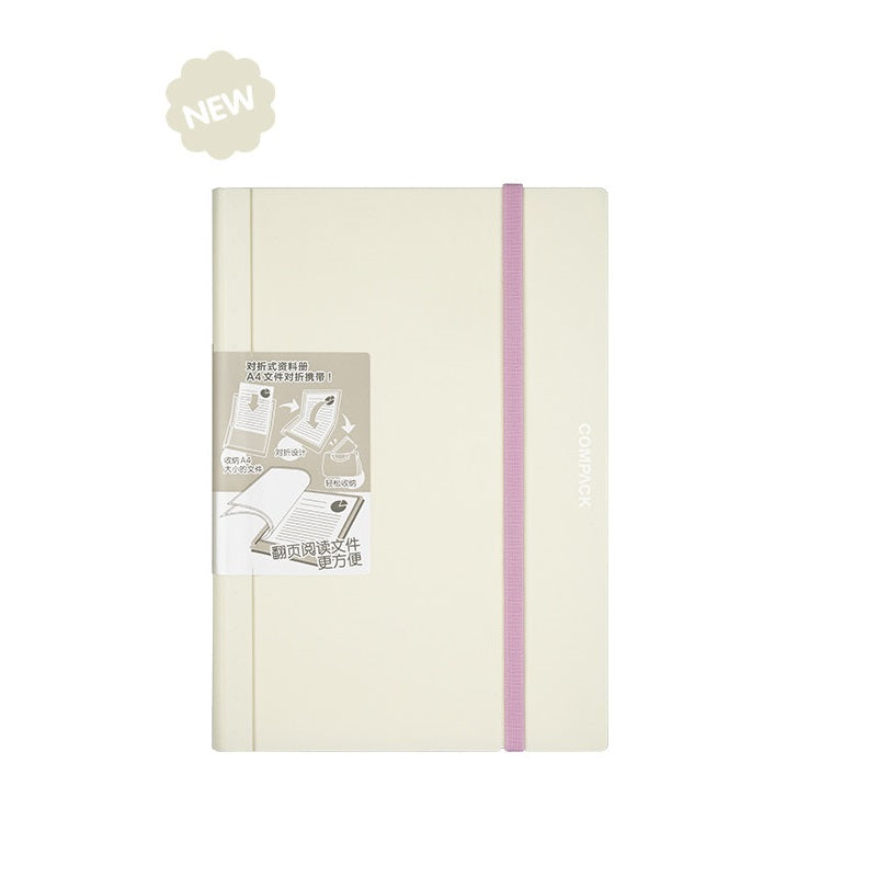 KING JIM 5894H COMPACK File Holder, A4, Bi-Fold, Macaron Beige