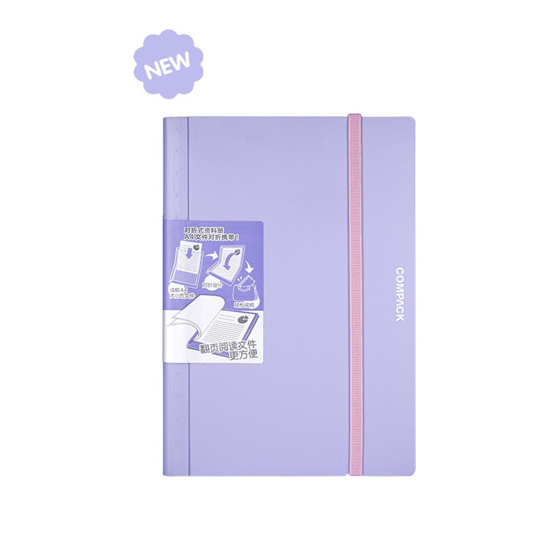 KING JIM 5894H COMPACK File Holder, A4, Bi-Fold, Macaron Purple