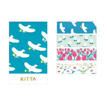 KING JIM KITTA Accordion Fold Masking Tape Sticker - JABARA KITZ001 Scenery
