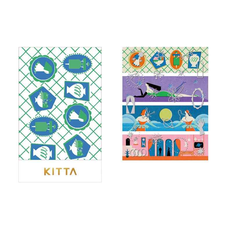 KING JIM KITTA Masking Tape Stickers Collage Oka (KITC001)