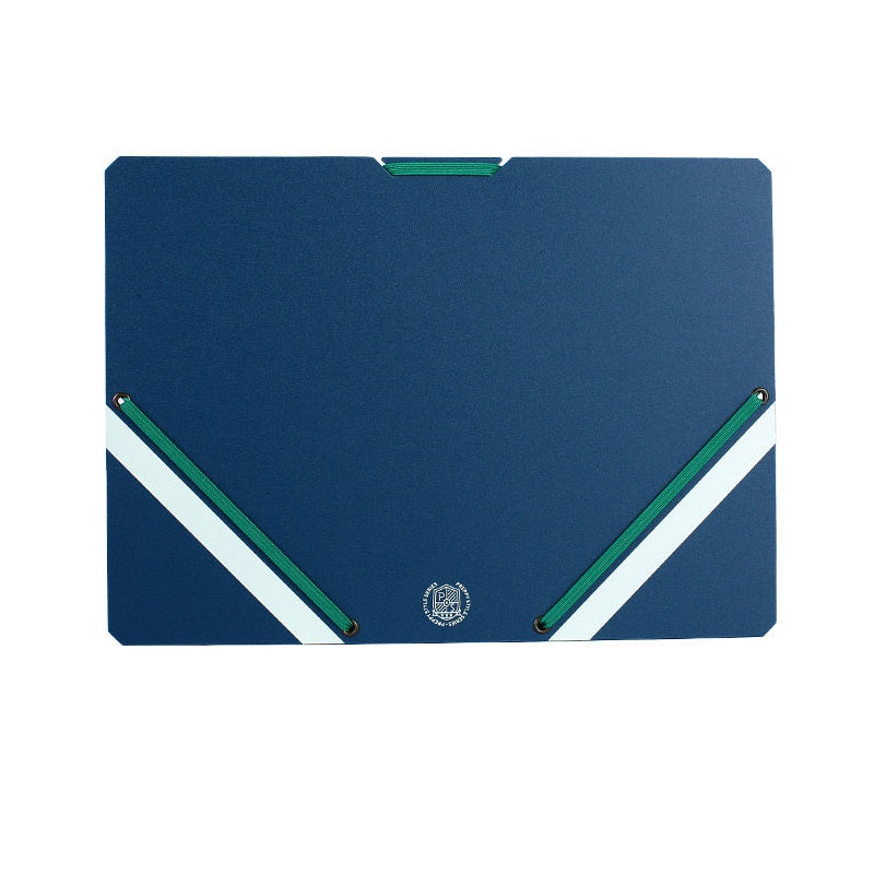KING JIM SAND IT A4 Landscape Strap File Folder, Collegiate Limited Edition Ocean Blue