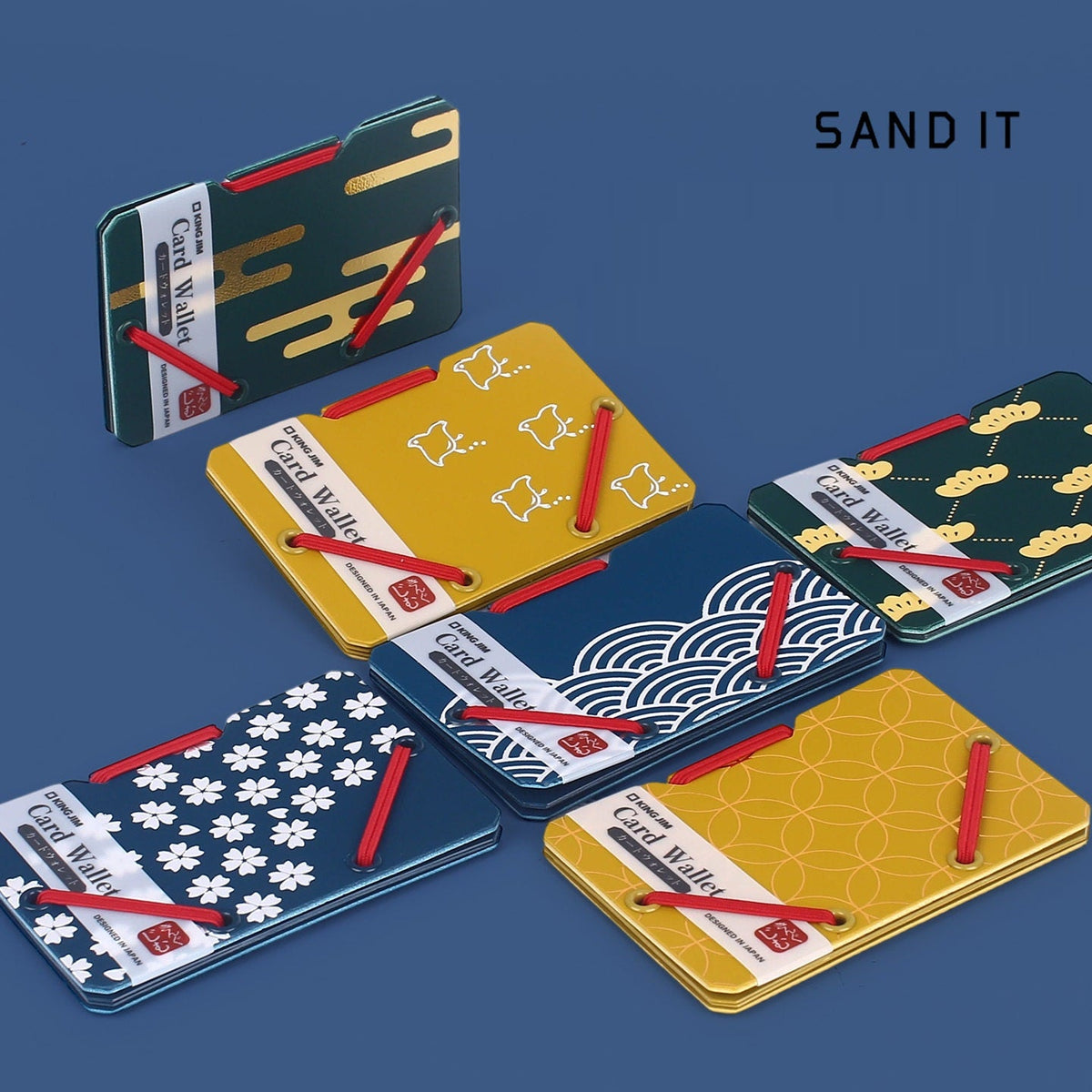 KING JIM SAND IT Business Card Holder, Limited Edition, 6 Japanese Motifs