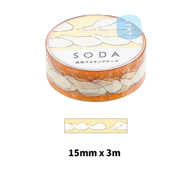 KING JIM SODA Transparent Masking Tape Basic CMT15-018 Goose