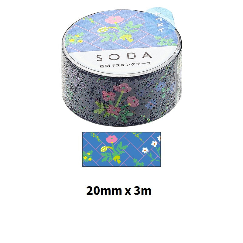 KING JIM SODA Transparent Masking Tape Basic CMT20-017 Flower Wall