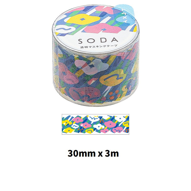 KING JIM SODA Transparent Masking Tape Basic CMT30-019 Flower Field