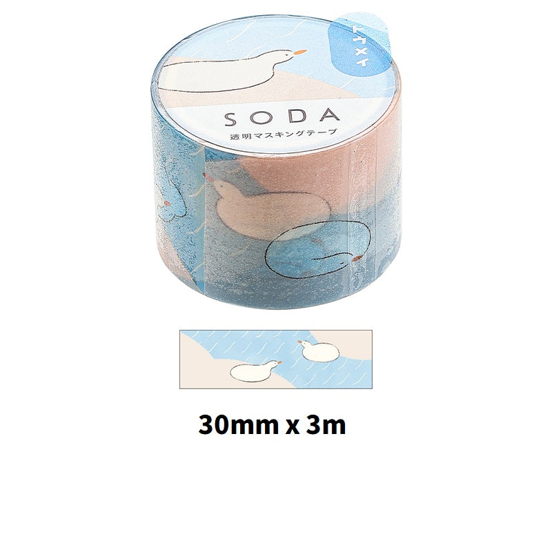 KING JIM SODA Transparent Masking Tape Basic CMT30-020 Paddle