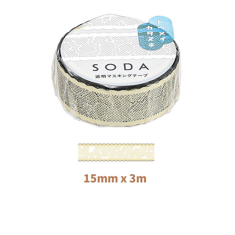 KING JIM SODA Transparent Masking Tape Foil CMTDH15-002 Lace Bow