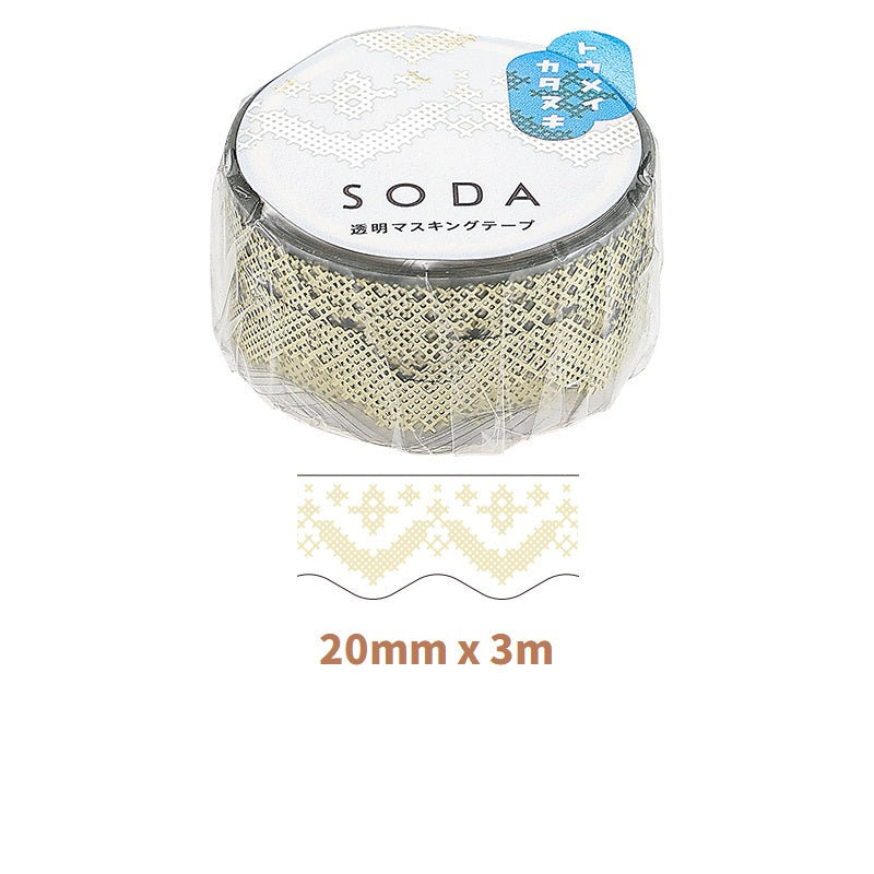 KING JIM SODA Transparent Masking Tape Foil CMTDH20-002 Cross Stitch