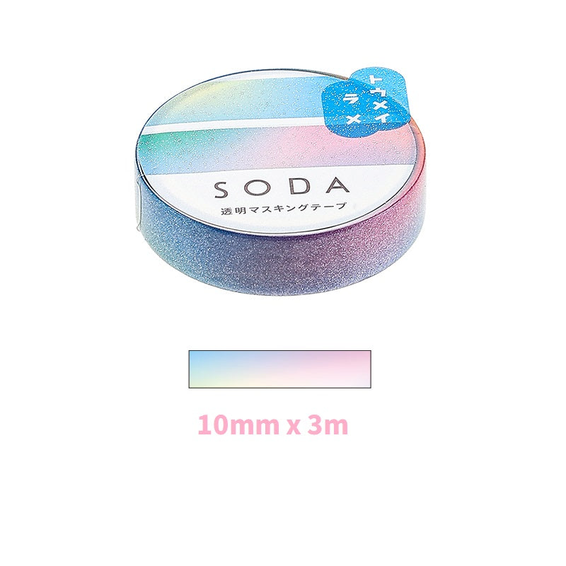 KING JIM SODA Transparent Masking Tape Glitter CMTG10-002 Aurora