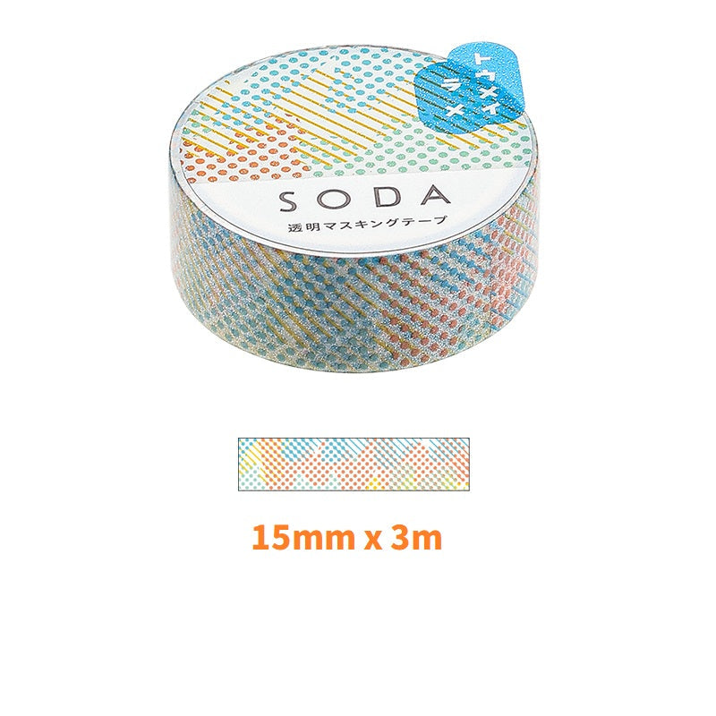 KING JIM SODA Transparent Masking Tape Glitter CMTG15-002 Ink